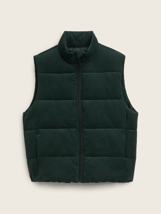 Relaxed-fit corduroy puffer vest by Tom Tailor