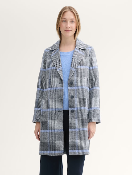 Plaid long jacket hotsell