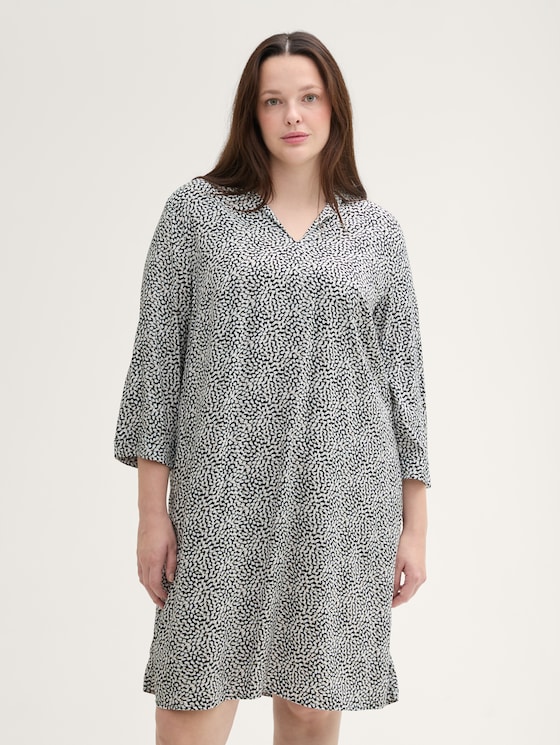 Plus - Robe comportant du livaeco™ BY BIRLA CELLULOSE par Women Plus Size, organic navy dot design
