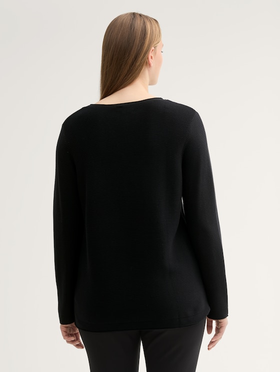 Plus Size - Strickpullover aus Bio-Baumwolle von Women Plus Size, deep black