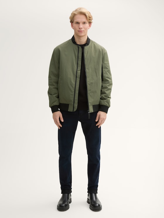 Bomber jacket with pockets by Denim Male, urban olive green