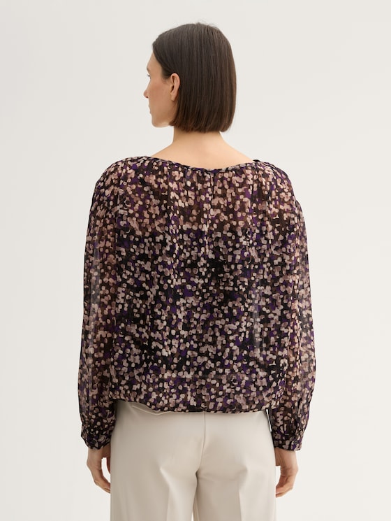 Gemusterte Chiffon Bluse von Women, neutral watercolor squares