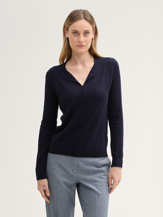 Strickpullover mit weichem Wollanteil von Women, sky captain blue