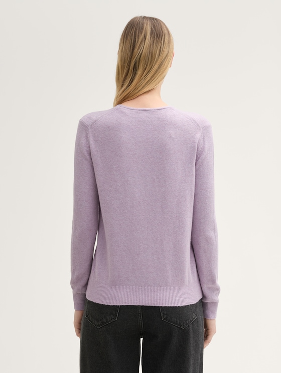 Knitted jumper with a soft wool blend by Women, soft lavender melange