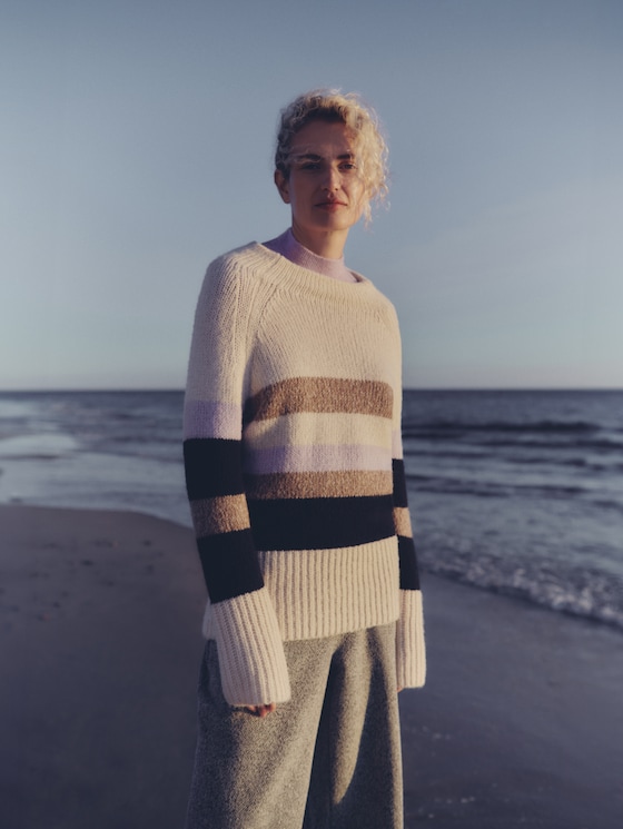 Strickpullover mit Streifenmuster von Women, knit colorblock stripe