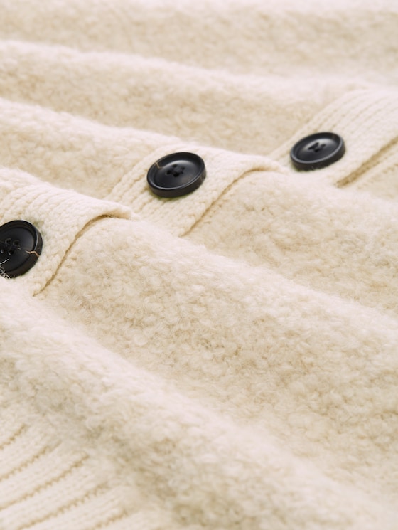 Bouclé cardigan with wool content by Tom Tailor