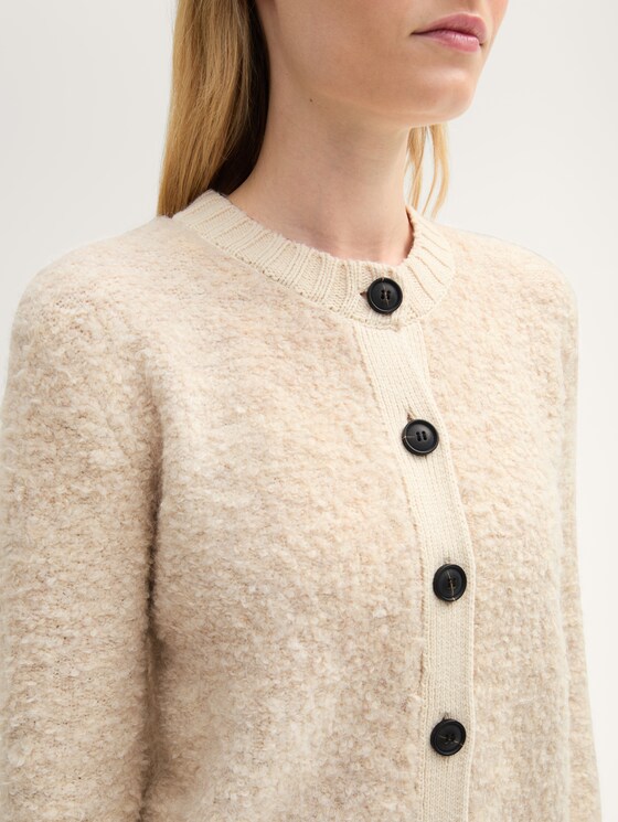 Bouclé cardigan with wool content by Tom Tailor