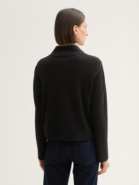 Cardigan with a zip by Women, deep black