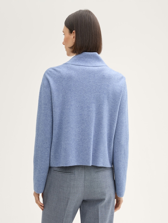 Cardigan with a zip by Women, colony blue melange