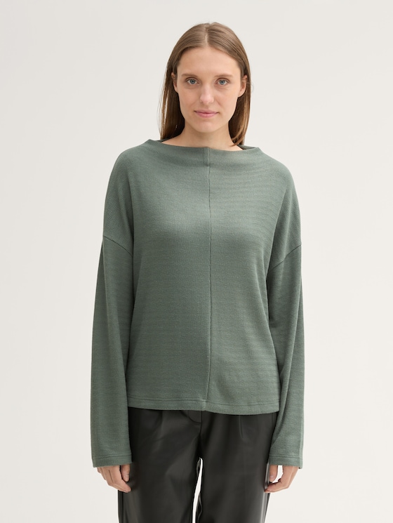Sweatshirt met structuur door Women, Pale Bark Green
