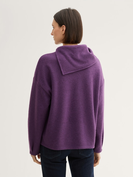 Sweatshirt with asymmetric collar by Women, cosmic violet melange