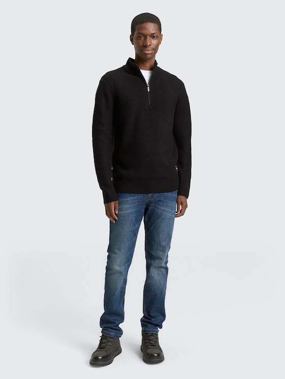Troyer knitted jumper by Denim Male, Black
