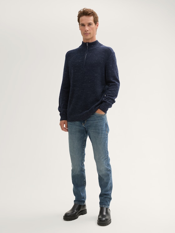 Troyer Pullover mit Wollanteil von Men, sky captain blue spacedye