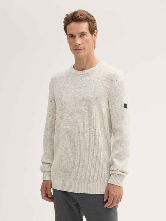 Mens Sweater Tom Tailor Cashmere Pullover Men's Pullover White Tom