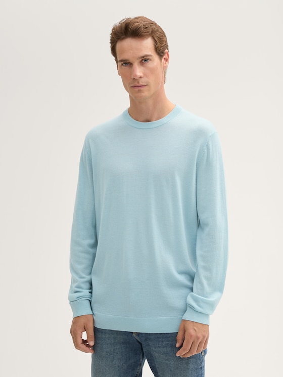 Strickpullover aus Merinowolle von Men, dusty mint blue