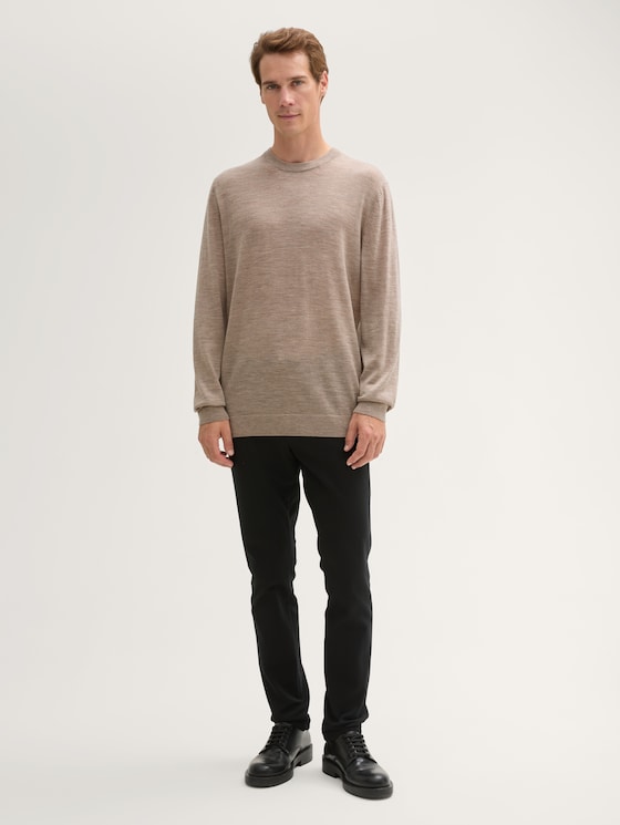 Strickpullover aus Merinowolle von Men, parasol brown melange