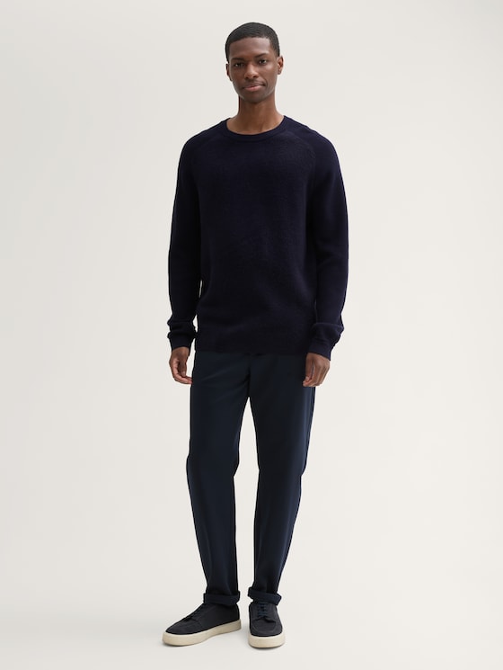 Soft-Touch Strickpullover im Regular Fit von Men, Knitted Navy Melange