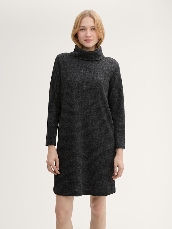 Jurk met wafelstructuur door Women, deep black