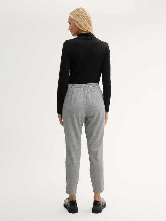 Cropped loose-fit trousers by Women, white black mini pepita