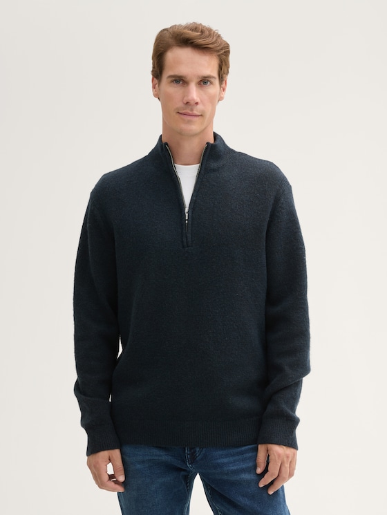 Soft-Touch Troyer Strickpullover von Men, sky captain black core