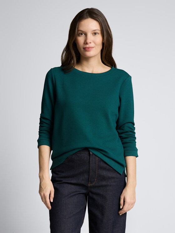 Jacquard sweatshirt by Women, Deep Meadow Green