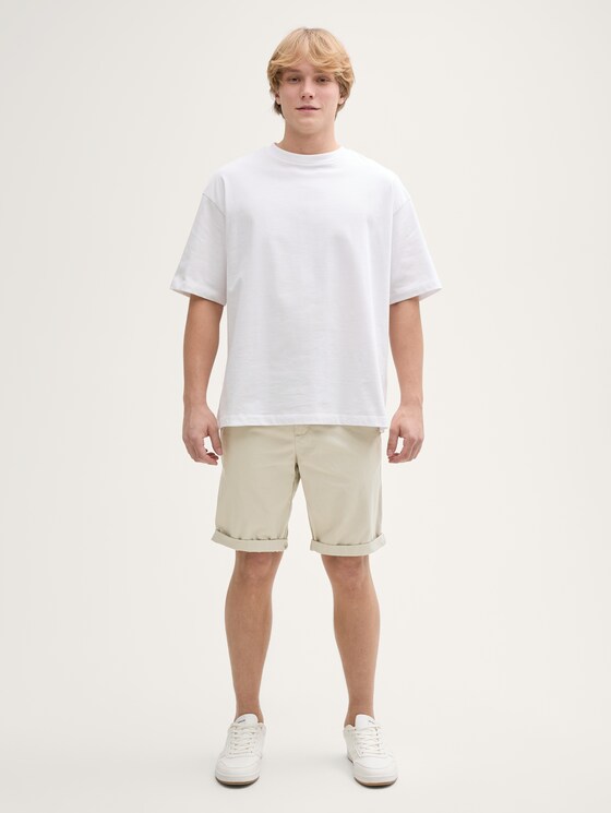 Regular Shorts mit Gummibund aus Baumwolle von Denim Male, beige abbey stone