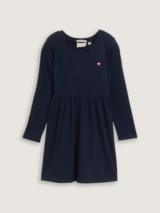 Mini-jurk met geribbelde textuur door Mini Girls, sky captain blue