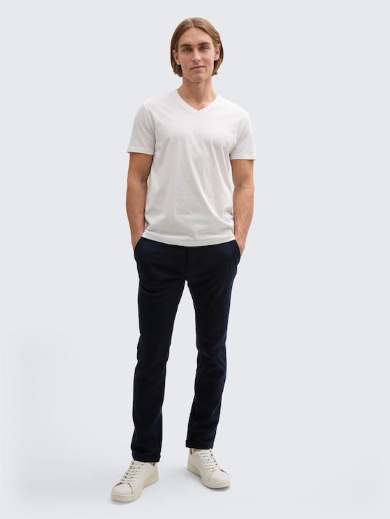TTTRAVIS SLIM chino trousers made from piqué jersey by Men, sky captain blue