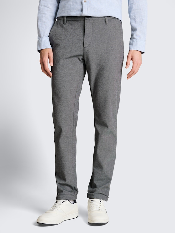 TTTRAVIS SLIM Pantalon chino en jersey piqué© par Men, black white birds eye