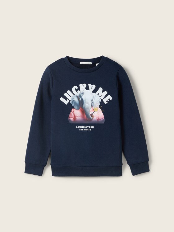 Sweatshirt met print door Mini Girls, sky captain blue