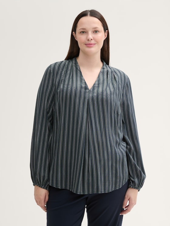 Plus Size - Bluse mit LENZING™ ECOVERO™ von Women Plus Size, contemporary navy check