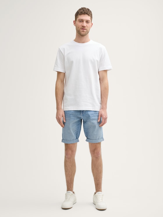TTJOSH REGULAR SLIM Jeans Shorts von Men, Light Stone Blue Denim