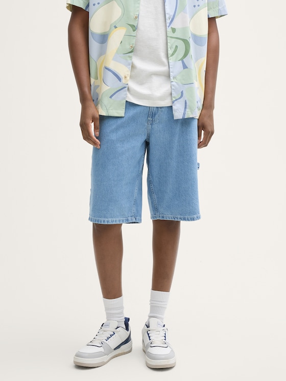 TTWAYLEN Ontspannen jeansshort door Denim Male, Clean Mid Stone Blue Denim