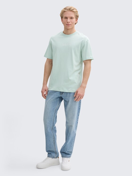 Relaxed Fit T-Shirt aus Baumwolle von Denim Male, sea foam