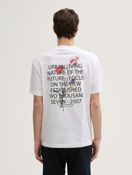 Relaxed fit T-shirt met rugprint door Tom Tailor