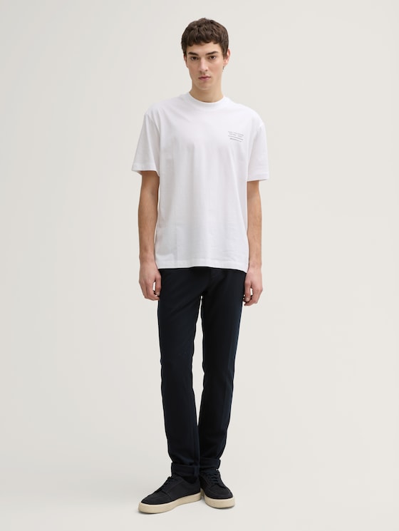 T-shirt Relaxed Fit avec imprimé dos par Denim Male, White