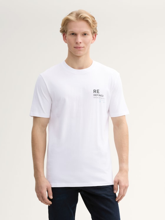 T-Shirt mit Print von Denim Male, White