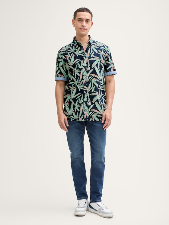 Comfort Fit Hemd mit Palmen-Print von Men, navy multi leaf design