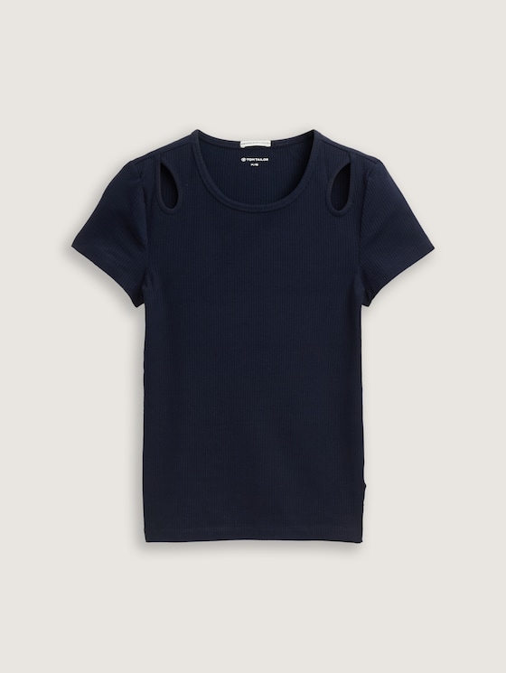 Ripp T-Shirt mit Cut-Outs von Teen Girls, sky captain blue