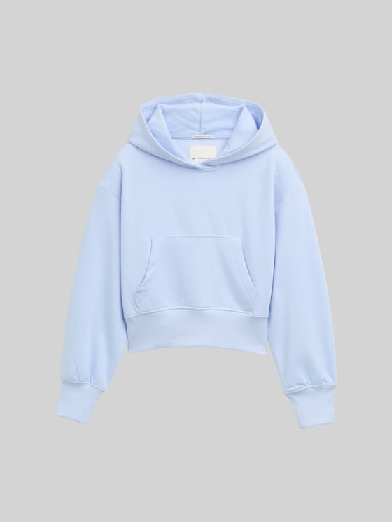 Cropped Hoodie Sweatshirt in blau von Tom Tailor