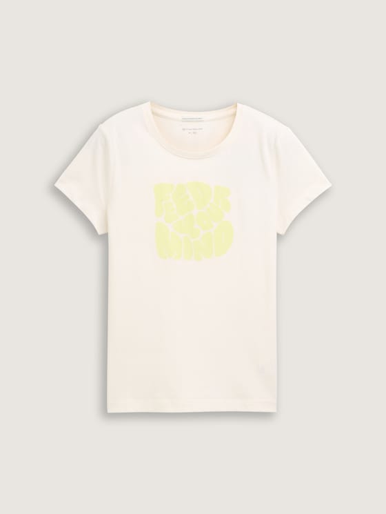 T-Shirt mit Print von Teen Girls, Wool White