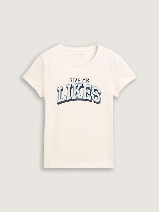 T-Shirt mit Print von Teen Girls, Wool White