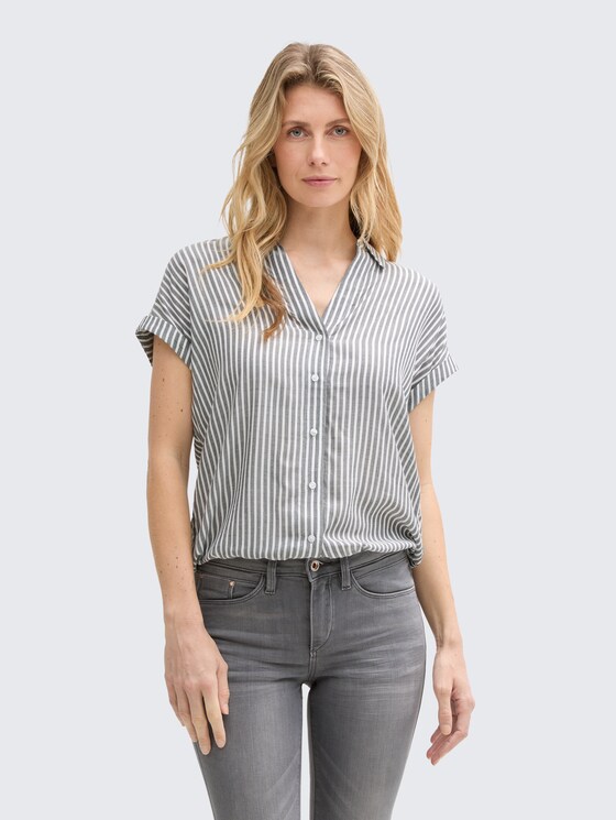 Blouse loose fit à rayures par Women, navy white thin stripe