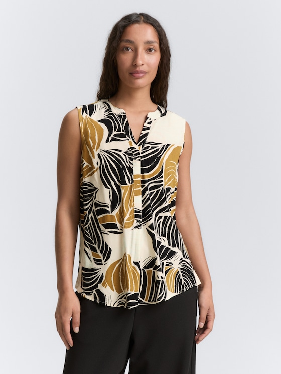 Blusentop mit Muster von Women, neutral cut leaves design