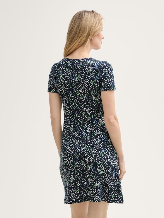 Dress with ruffles by Women, multicolor navy dot structure