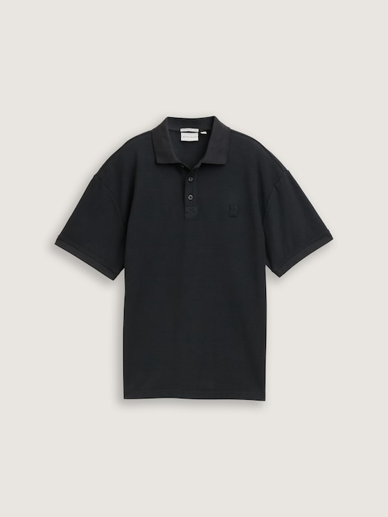 Polo oversize avec badge logo par Teen Boys, heavy black
