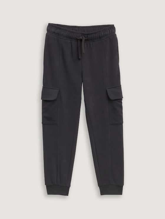 Cargo joggingbroek door Mini Boys, coal grey