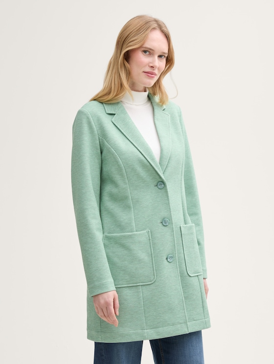 Jas met reverskraag door Women, dust green melange