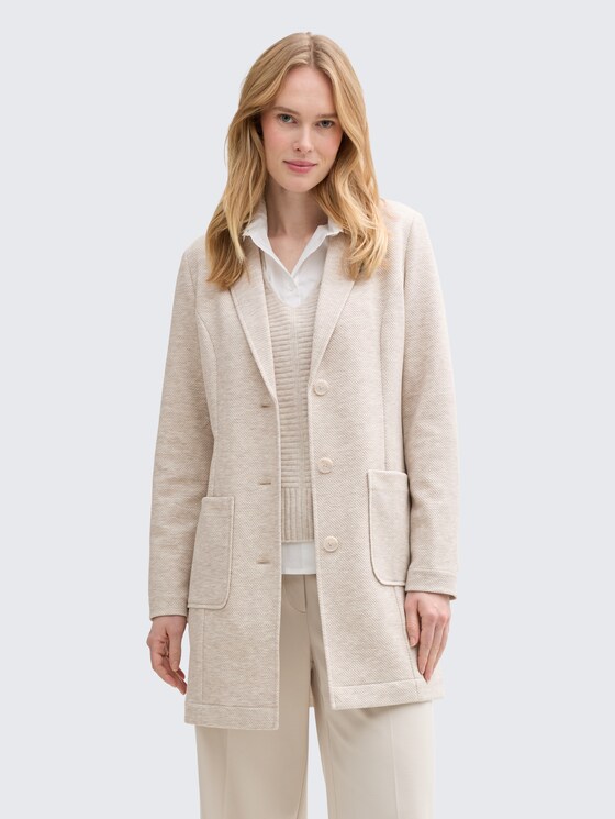 Mantel mit Reverskragen von Women, sand stone beige melange