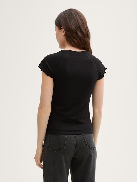 Slim fit raglan T-shirt by Denim Female, deep black